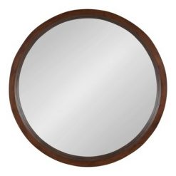 Best reviews of 🎉 Kate & Laurel All Things Decor 22" x 22" Hutton Round Wood Wall Mirror Walnut Brown - Kate and Laurel ⌛