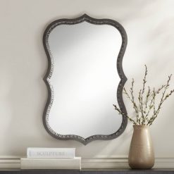 New 🥰 Noble Park Rectangular Vanity Wave Vanity Wall Mirror Vintage Rustic Black Frame 20 1/2" Wide for Bathroom Bedroom Living Room 😉