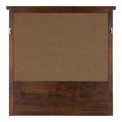 Hot Sale π Kate & Laurel All Things Decor 24" x 24" Stallard Wood Wall Mirror with Hooks Walnut Brown - Kate and Laurel π - Image 3