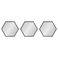 Discount 🔔 Kate & Laurel All Things Decor 3pc 14" x 16" Rhodes Hexagon Wall Mirror Black - Kate & Laurel All Things Decor 💯