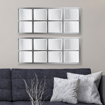Best reviews of ❤️ Kate & Laurel All Things Decor 17" x 42" Stryker Windowpane Framed 8-Pane Wall Mirror Silver - Kate and Laurel ⌛ - Image 4