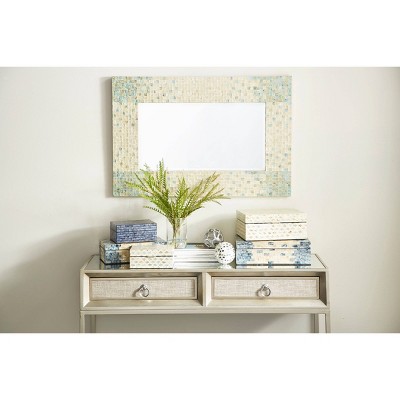 Coupon π₯ Olivia & May Coastal Mother of Pearl Decorative Wall Mirror Cream - Olivia & May π