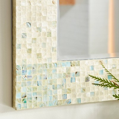 Coupon π₯ Olivia & May Coastal Mother of Pearl Decorative Wall Mirror Cream - Olivia & May π - Image 2
