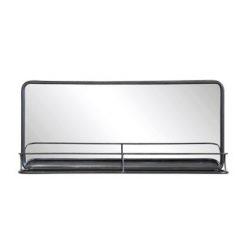 Brand new ❤️ 36" x 16" Metal Framed Wall Mirror with Shelf Black - 3R Studios 🎉