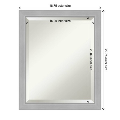Hot Sale ๐ Vista Brushed Framed Bathroom Vanity Wall Mirror Nickel - Amanti Art โญ - Image 3