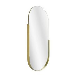 Wholesale ๐ 14" x 32" Thin Raised Lip Partial Metal Framed Capsule Accent Mirror Gold - Head West ๐