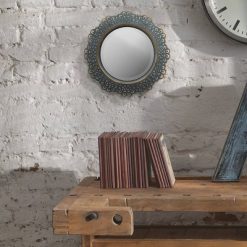 Promo 🎉 CKK Home Decor 12.5" Decorative Floral Metal Lace Wall Mirror Dark Turquoise - Stonebriar Collection ✨