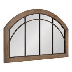 Best Sale 😀 Kate & Laurel All Things Decor 36" x 24" Haldron Wood Arch Mirror Rustic Brown/Black - Kate and Laurel 😍