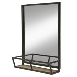 Best reviews of ๐ Kate & Laurel All Things Decor 22" x 29" Jackson Metal Framed Mirror with Shelf Black - Kate and Laurel ๐