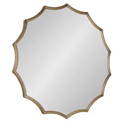 Discount 💯 Kate & Laurel All Things Decor 33.5" Lalina Scallop Wall Mirror Gold - Kate & Laurel All Things Decor 😉