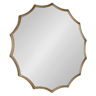 Discount π― Kate & Laurel All Things Decor 33.5" Lalina Scallop Wall Mirror Gold - Kate & Laurel All Things Decor π