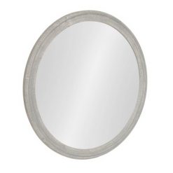 Best reviews of 👍 Kate & Laurel All Things Decor 28" x 38" Mansell Circular Shaped Hanging Wood Wall Mirror Gray - Kate and Laurel 🤩
