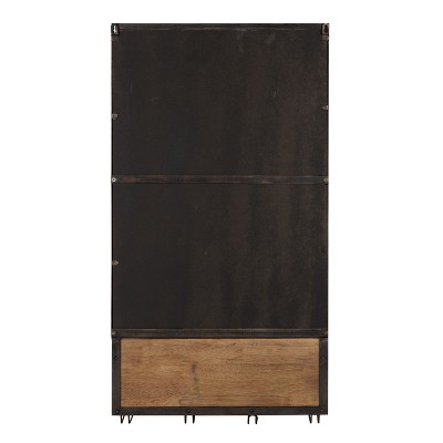 Best Pirce π Kate & Laurel All Things Decor 20" x 37" Coburn Metal Mirror with Wood Shelf and Hooks Brown - Kate and Laurel π - Image 3