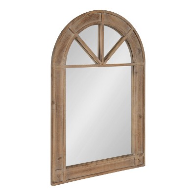 Budget ❤️ Kate & Laurel All Things Decor 24" x 36" Stonebridg Arch Wall Mirror Rustic Brown - Kate & Laurel All Things Decor 🥰