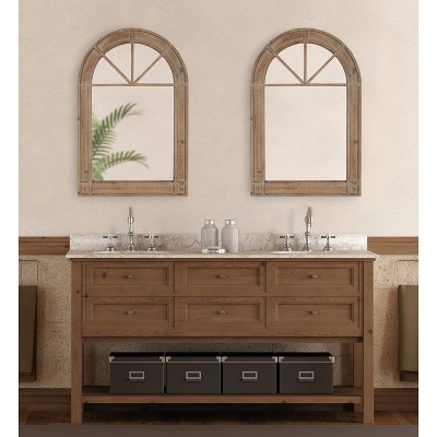 Budget ❤️ Kate & Laurel All Things Decor 24" x 36" Stonebridg Arch Wall Mirror Rustic Brown - Kate & Laurel All Things Decor 🥰 - Image 5