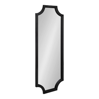 Brand new π Kate & Laurel All Things Decor 18" x 48" Hogan Framed Scallop Full Length Wall Mirror Black - Kate and Laurel π