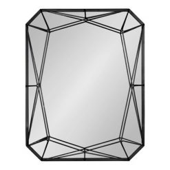 Budget 😉 Kate & Laurel All Things Decor 22" x 28" Keyleigh Rectangle Metal Accent Wall Mirror Black - Kate and Laurel ⌛