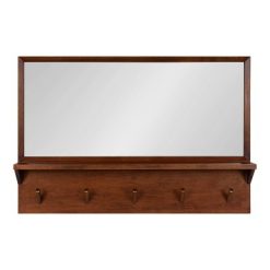 Brand new ✔️ Kate & Laurel All Things Decor 24" x 36" Hinter Functional Wall Mirror Walnut Brown - Kate & Laurel All Things Decor 🛒
