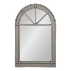 Outlet 🧨 Kate & Laurel All Things Decor 24" x 36" Stonebridg Arch Wall Mirror Gray - Kate & Laurel All Things Decor 💯