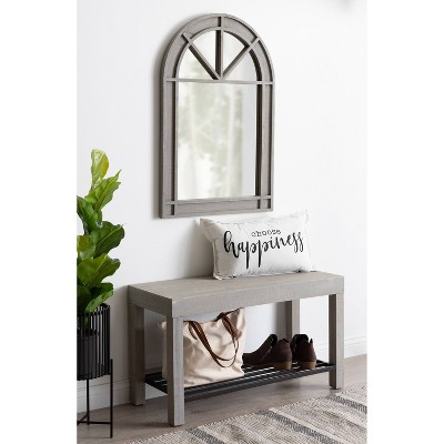 Outlet 𧨠Kate & Laurel All Things Decor 24" x 36" Stonebridg Arch Wall Mirror Gray - Kate & Laurel All Things Decor π― - Image 4
