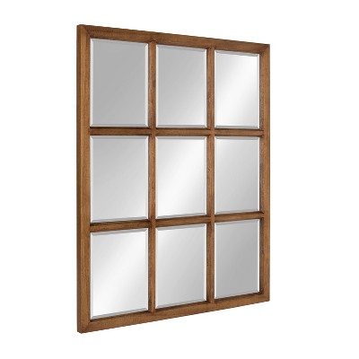 Wholesale 😉 Kate & Laurel All Things Decor 26" x 32" Hogan Windowpane Framed Wall Mirror Natural - Kate and Laurel 🥰