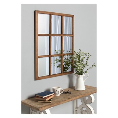 Wholesale 😉 Kate & Laurel All Things Decor 26" x 32" Hogan Windowpane Framed Wall Mirror Natural - Kate and Laurel 🥰 - Image 5