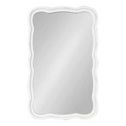 New ❤️ Kate & Laurel All Things Decor 23.5" x 38" Hatherleig Scallop Wall Mirror White - Kate & Laurel All Things Decor 🛒