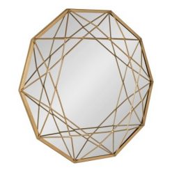 Best Pirce 👏 Kate & Laurel All Things Decor 25" Diameter Keyleigh Metal Accent Wall Mirror Gold - Kate and Laurel ✔️
