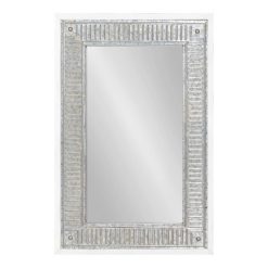 Brand new ⌛ Kate & Laurel All Things Decor 20" x 29.7" Deely Rectangle Wall Mirror White - Kate & Laurel All Things Decor ❤️