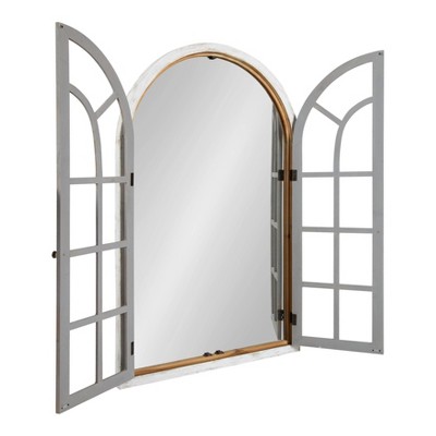 Best Sale β Kate & Laurel All Things Decor 28" x 44" Boldmere Wood Windowpane Arch Mirror White/Gray - Kate and Laurel π - Image 2