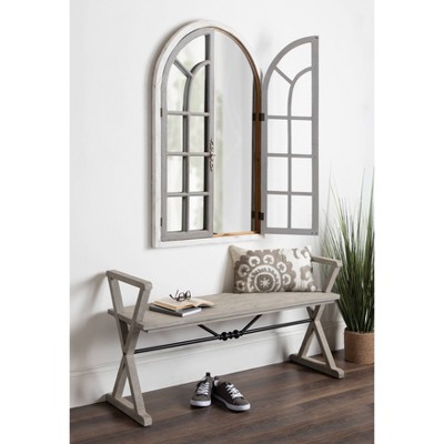 Best Sale β Kate & Laurel All Things Decor 28" x 44" Boldmere Wood Windowpane Arch Mirror White/Gray - Kate and Laurel π - Image 5