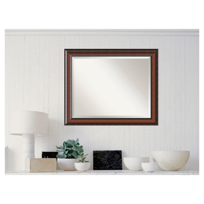 Best reviews of โ๏ธ 33" x 27" Cyprus Walnut Wood Framed Wall Mirror - Amanti Art ๐ - Image 3