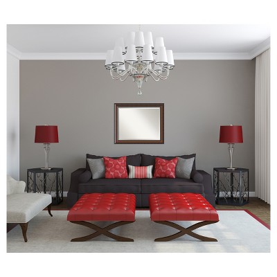 Best reviews of โ๏ธ 33" x 27" Cyprus Walnut Wood Framed Wall Mirror - Amanti Art ๐ - Image 6