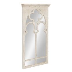Wholesale 🛒 Kate & Laurel All Things Decor 16" x 32" Mirabela Arch Framed Wall Mirror White - Kate and Laurel ✨