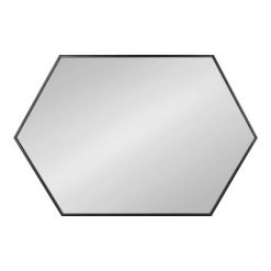 New 🥰 Kate & Laurel All Things Decor 24" x 36" Rhodes Hexagon Wall Mirror Black - Kate & Laurel All Things Decor 🛒