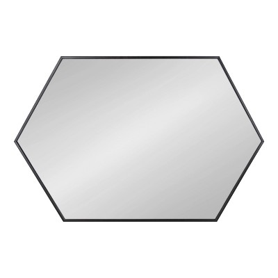 New π₯° Kate & Laurel All Things Decor 24" x 36" Rhodes Hexagon Wall Mirror Black - Kate & Laurel All Things Decor π