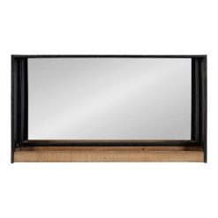 Promo 🧨 Kate & Laurel All Things Decor 28" x 16" Mehta Functional Wall Mirror Rustic Brown - Kate & Laurel All Things Decor 👏