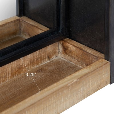 Promo 𧨠Kate & Laurel All Things Decor 28" x 16" Mehta Functional Wall Mirror Rustic Brown - Kate & Laurel All Things Decor π - Image 2