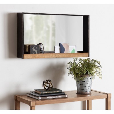 Promo 𧨠Kate & Laurel All Things Decor 28" x 16" Mehta Functional Wall Mirror Rustic Brown - Kate & Laurel All Things Decor π - Image 4