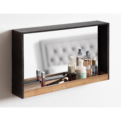 Promo 𧨠Kate & Laurel All Things Decor 28" x 16" Mehta Functional Wall Mirror Rustic Brown - Kate & Laurel All Things Decor π - Image 5