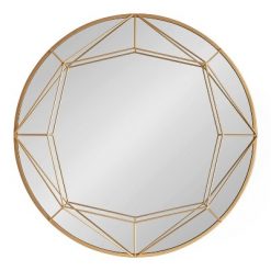Promo 🎉 Kate & Laurel All Things Decor 30" Keyleigh Round Wall Mirror Gold - Kate & Laurel All Things Decor 🔥