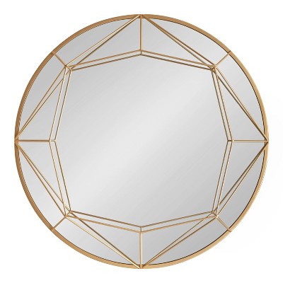 Promo π Kate & Laurel All Things Decor 30" Keyleigh Round Wall Mirror Gold - Kate & Laurel All Things Decor π₯