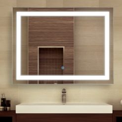 New 🌟 HOMCOM 32" x 24'' LED Illuminated Bathroom Mirror, Wall Mounted Vanity Mirror with Dimmable Memory Touch, Waterproof, Horizontally or Vertically, Silver 👍