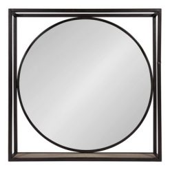 Best deal 🥰 Kate & Laurel All Things Decor 24" x 4" McCauley Decorative Metal Mirror with Shelf Bronze - Kate and Laurel 🥰