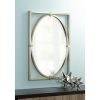 Discount 🤩 Uttermost Rectangular Vanity Wall Mirror Modern Brushed Nickel Metal Frame Beveled 24" Wide Bathroom Bedroom Living Room Entryway 🔔