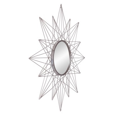 Best Sale ๐งจ 36" Geometric Sunburst Wall Accent Mirror Silver - Patton Wall Decor ๐ - Image 3