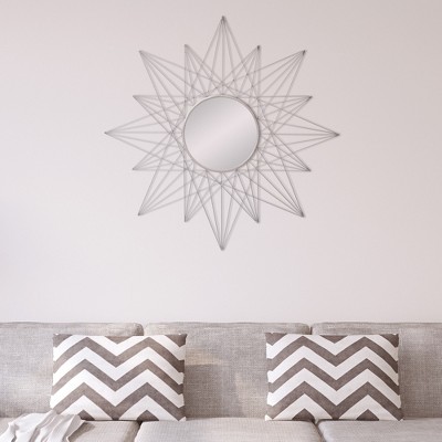Best Sale ๐งจ 36" Geometric Sunburst Wall Accent Mirror Silver - Patton Wall Decor ๐ - Image 4