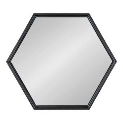 Buy ๐ Kate & Laurel All Things Decor 30" x 26" Felicia Hexagon Wall Mirror Black - Kate & Laurel All Things Decor ๐งจ