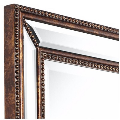 Discount ❤️ Uttermost Round Vanity Decorative Wall Mirror Vintage Rustic Mottled Bronze Beaded Frame Beveled Edges 30" Wide Bathroom Bedroom 🤩 - Image 2