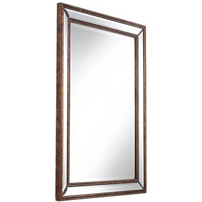 Discount ❤️ Uttermost Round Vanity Decorative Wall Mirror Vintage Rustic Mottled Bronze Beaded Frame Beveled Edges 30" Wide Bathroom Bedroom 🤩 - Image 3